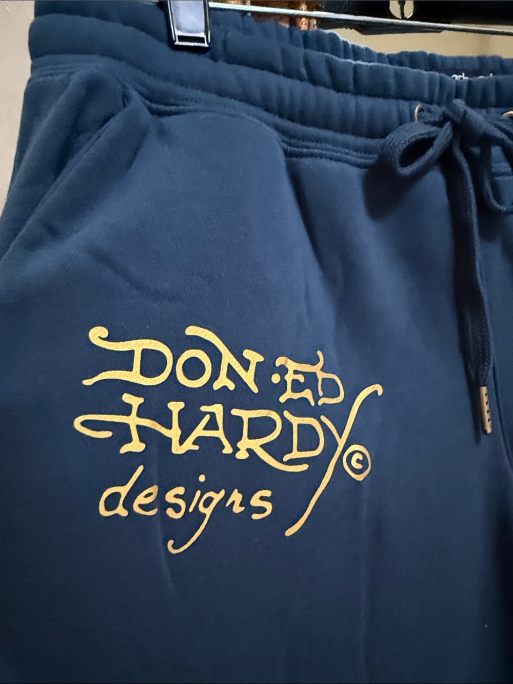 Ed Hardy Women’s Blue Drawstring Wide-Leg Sweatpants. Size L. - Picture 8 of 15